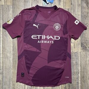 NWT Puma Manchester City 24/25 Authentic Third Burgundy Jersey Mens L $140